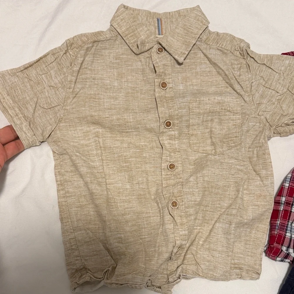 Plaid and Solid Kids Shirt Set 24months